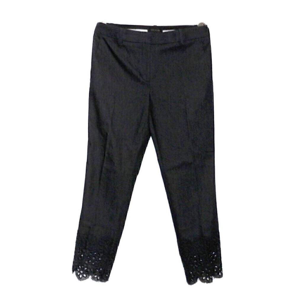 ANN TAYLOR dark gray capri pants with lace at bottom woman's size 6 NEW, NO TAGS
